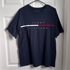 3/25$💥 Tommy Hilfiger t shirt logo graphic blue short sleeve medium men